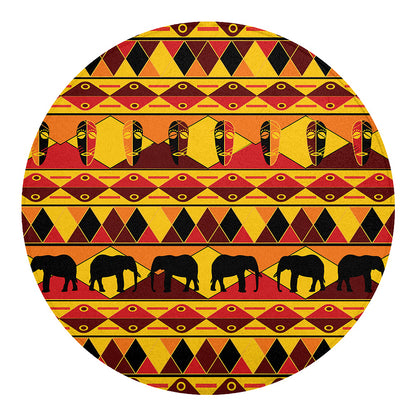 Sunset African Tribal Pattern Print Round Blanket
