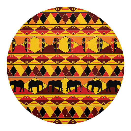 Sunset African Tribal Pattern Print Round Blanket