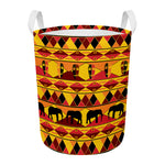 Sunset African Tribal Pattern Print Round Laundry Basket
