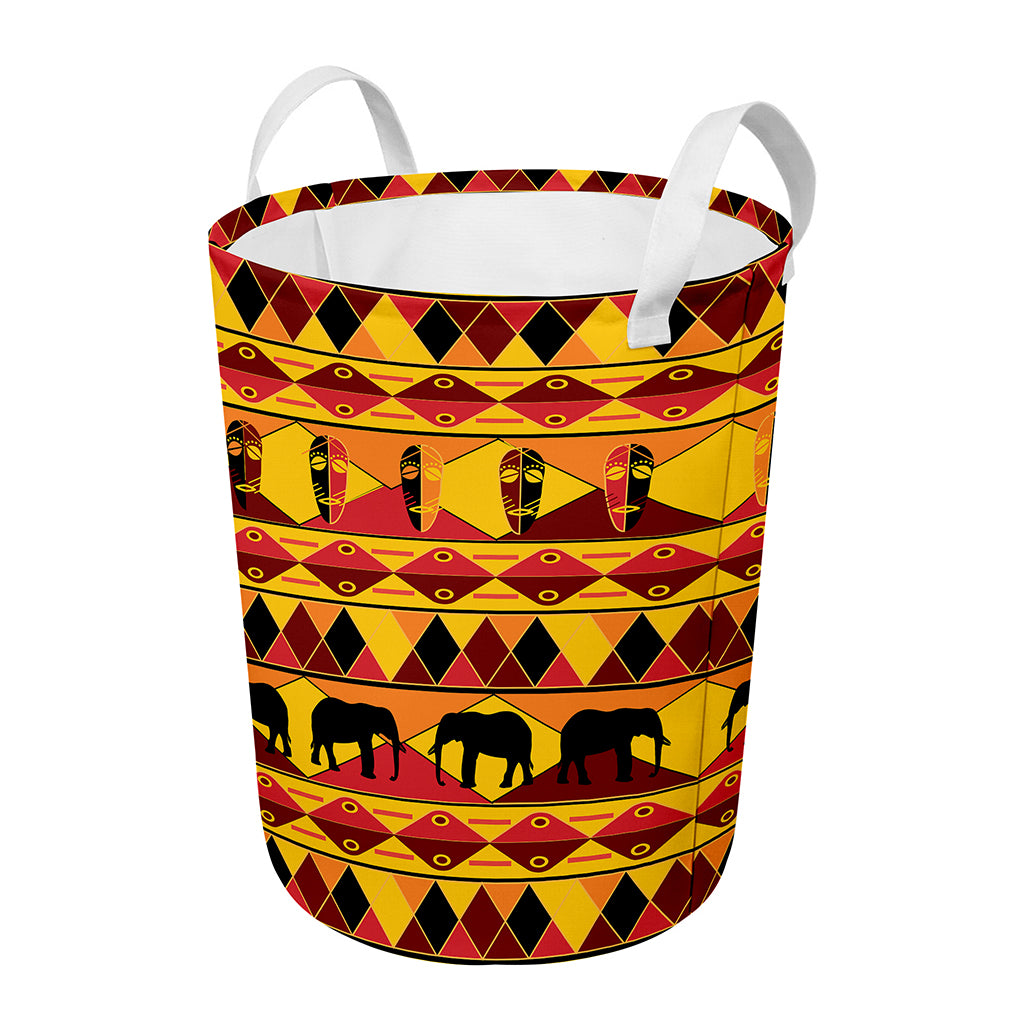 Sunset African Tribal Pattern Print Round Laundry Basket