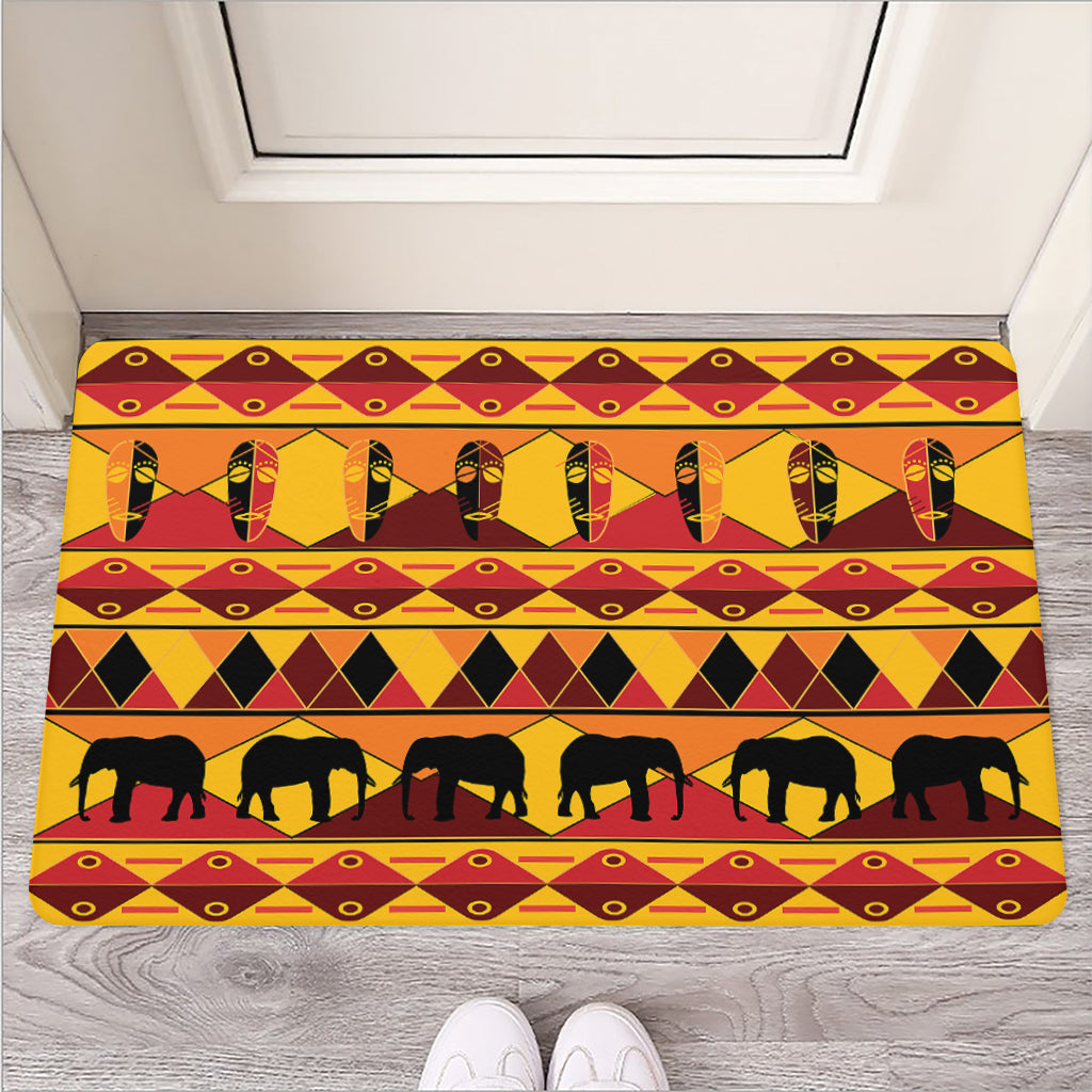 Sunset African Tribal Pattern Print Rubber Doormat