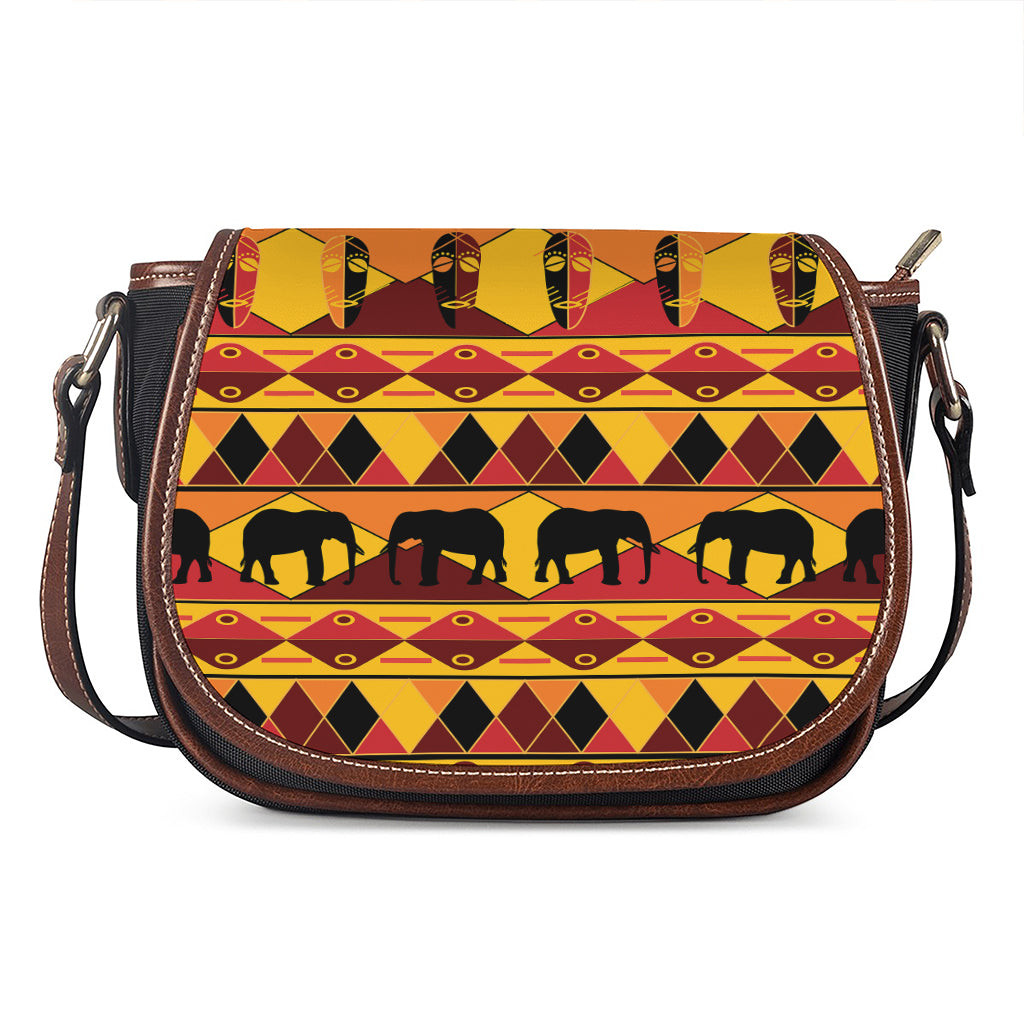 Sunset African Tribal Pattern Print Saddle Bag