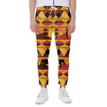 Sunset African Tribal Pattern Print Scuba Joggers