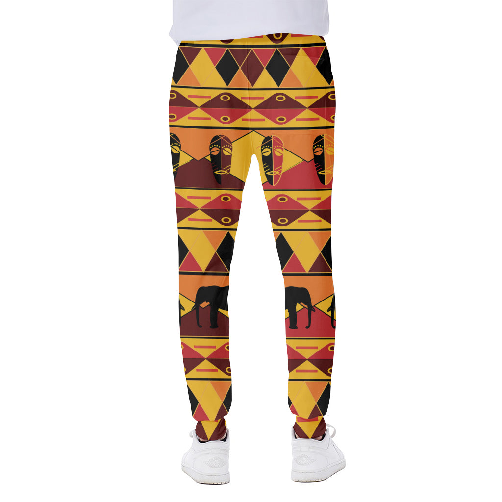 Sunset African Tribal Pattern Print Scuba Joggers
