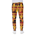 Sunset African Tribal Pattern Print Scuba Joggers