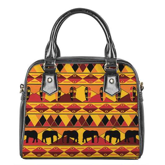 Sunset African Tribal Pattern Print Shoulder Handbag