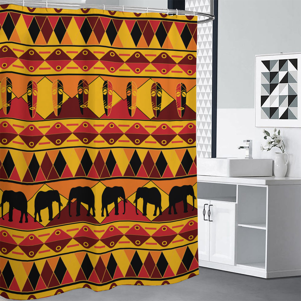 Sunset African Tribal Pattern Print Shower Curtain