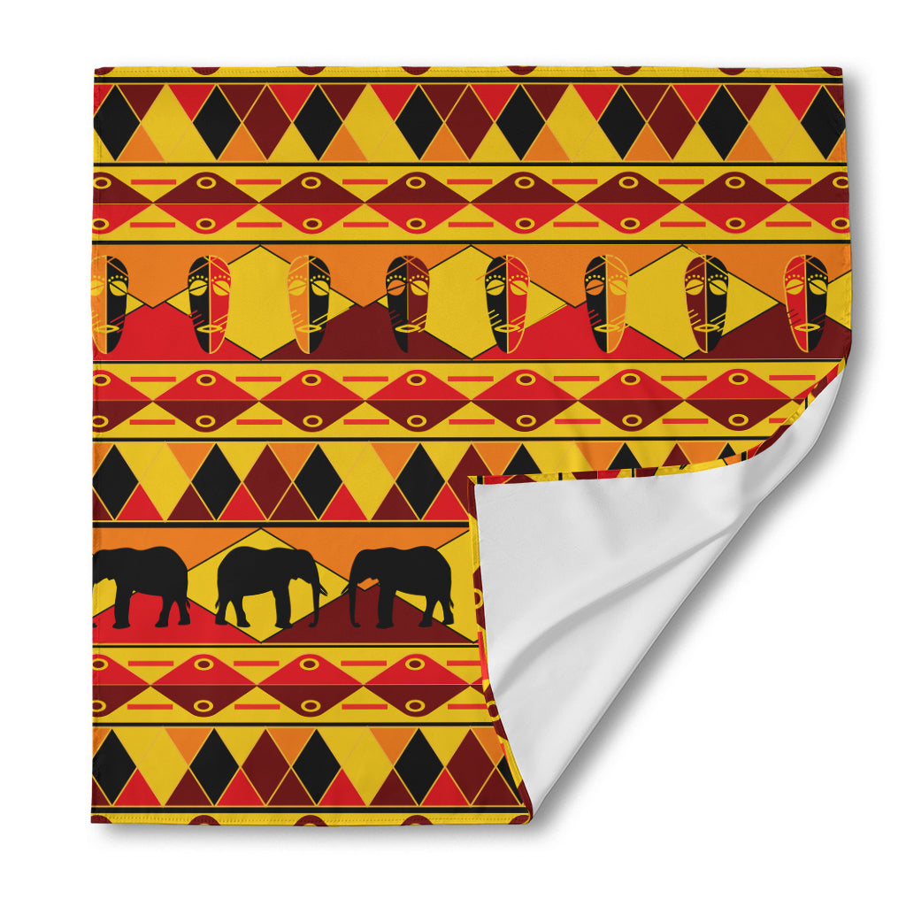 Sunset African Tribal Pattern Print Silk Bandana
