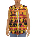 Sunset African Tribal Pattern Print Sleeveless Baseball Jersey