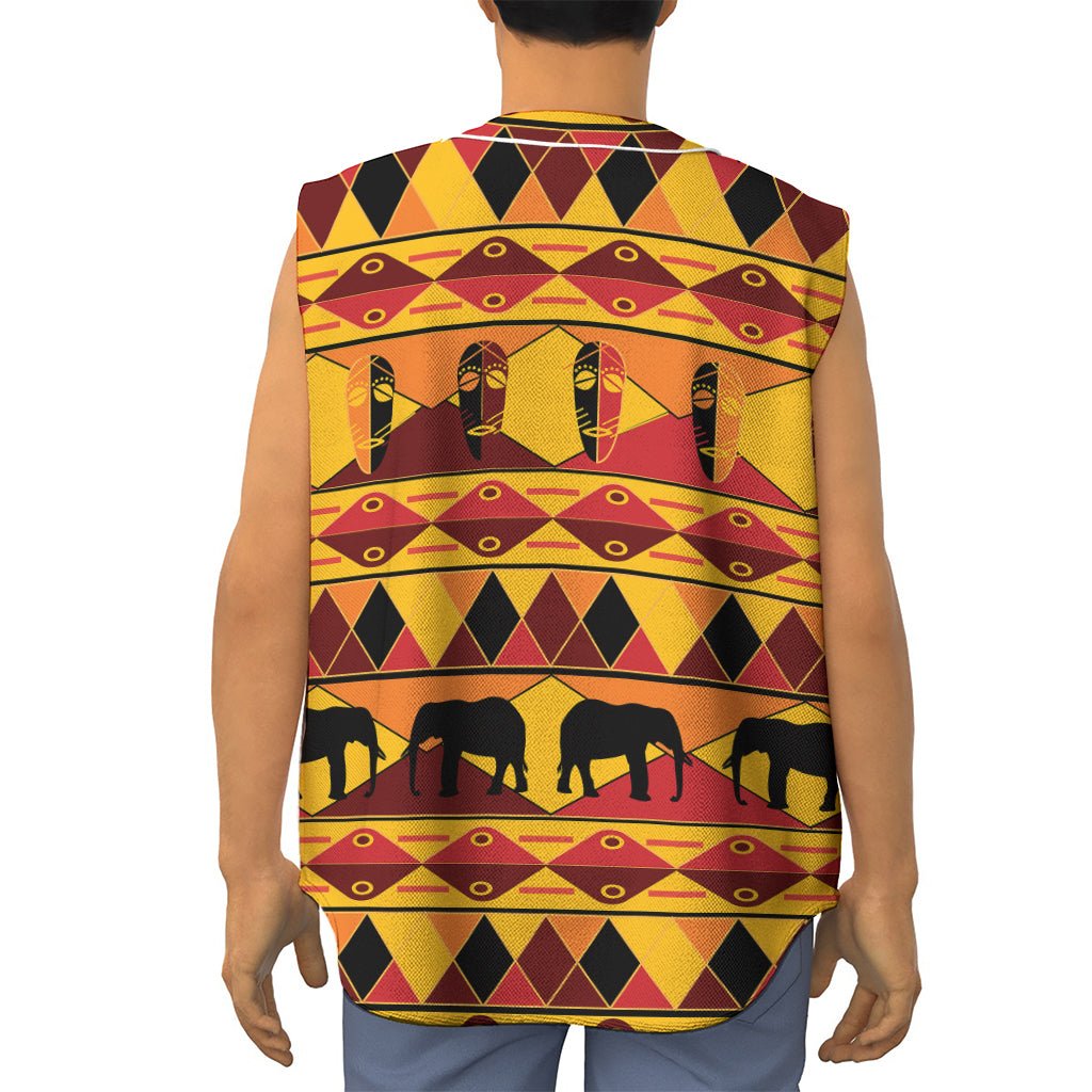 Sunset African Tribal Pattern Print Sleeveless Baseball Jersey