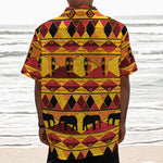 Sunset African Tribal Pattern Print Textured Short Sleeve Shirt