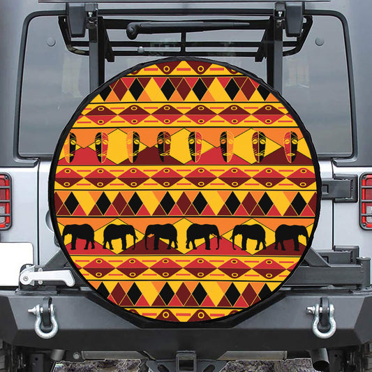 Sunset African Tribal Pattern Print Tire Cover