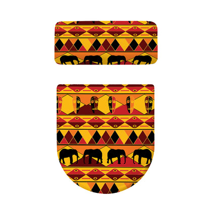Sunset African Tribal Pattern Print Toilet Lid And Tank Cover Set