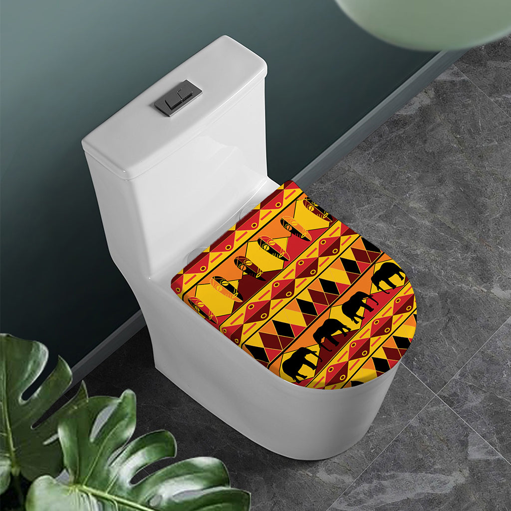 Sunset African Tribal Pattern Print Toilet Lid Cover