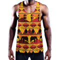 Sunset African Tribal Pattern Print Men's Workout Tank Top