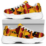 Sunset African Tribal Pattern Print White Chunky Shoes