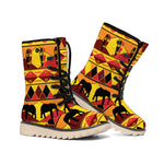 Sunset African Tribal Pattern Print Winter Boots