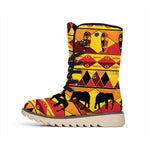 Sunset African Tribal Pattern Print Winter Boots