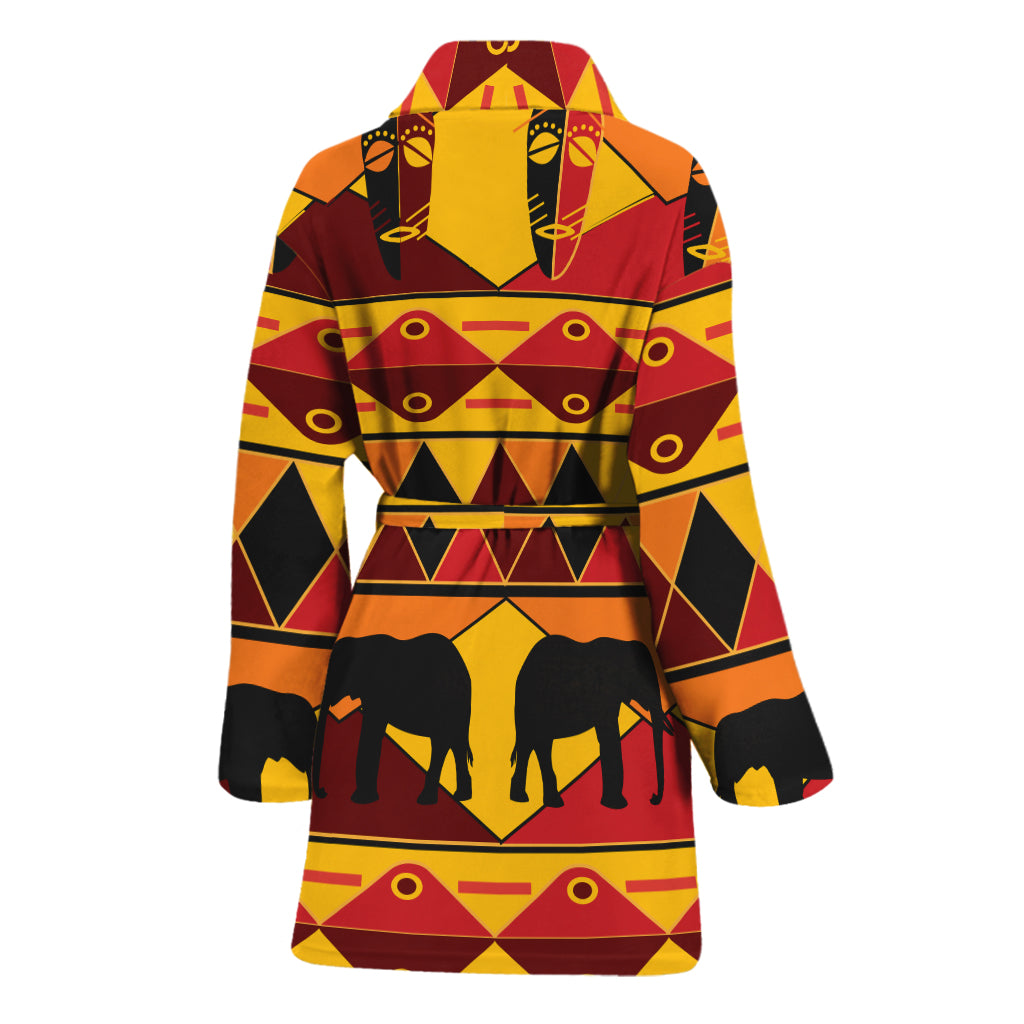Sunset African Tribal Pattern Print Women's Bathrobe