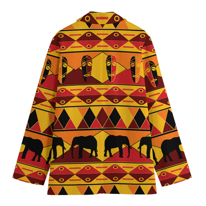 Sunset African Tribal Pattern Print Women's Blazer