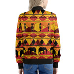 Sunset African Tribal Pattern Print Women's Bomber Jacket