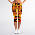 Sunset African Tribal Pattern Print Women's Capri Leggings