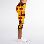 Sunset African Tribal Pattern Print Women's Capri Leggings