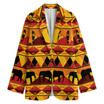 Sunset African Tribal Pattern Print Women's Cotton Blazer