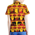 Sunset African Tribal Pattern Print Women's Polo Shirt