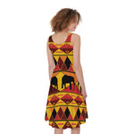Sunset African Tribal Pattern Print Women's Sleeveless Dress