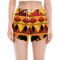 Sunset African Tribal Pattern Print Women's Split Running Shorts
