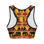Sunset African Tribal Pattern Print Women's Sports Bra