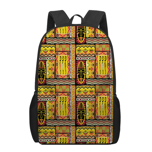 Sunset Ethnic African Tribal Print 17 Inch Backpack