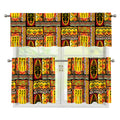 Sunset Ethnic African Tribal Print 3 Piece Kitchen Curtains