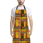 Sunset Ethnic African Tribal Print Bib Apron With Pocket