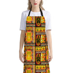 Sunset Ethnic African Tribal Print Bib Apron With Pocket