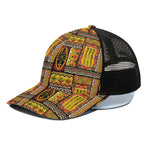 Sunset Ethnic African Tribal Print Black Mesh Trucker Cap