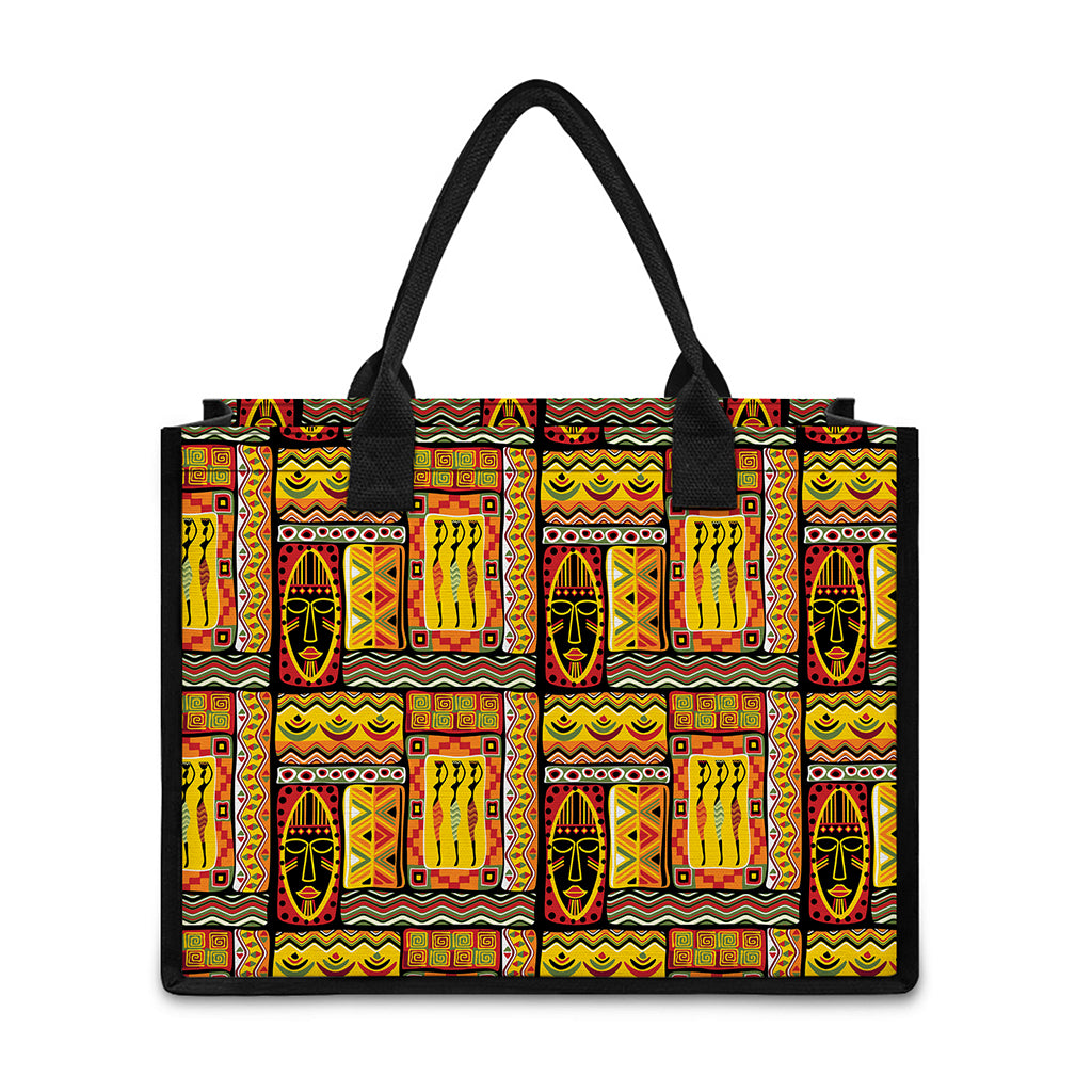 Sunset Ethnic African Tribal Print Canvas Tote Bag