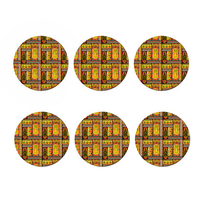 Sunset Ethnic African Tribal Print Coaster Set