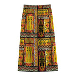 Sunset Ethnic African Tribal Print Cotton Front Slit Maxi Skirt