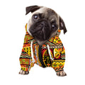 Sunset Ethnic African Tribal Print Dog Zip Up Hoodie