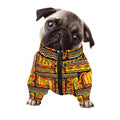 Sunset Ethnic African Tribal Print Dog Zip Up Jacket
