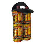 Sunset Ethnic African Tribal Print Double Neoprene Wine Tote