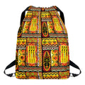 Sunset Ethnic African Tribal Print Drawstring Backpack