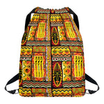 Sunset Ethnic African Tribal Print Drawstring Backpack