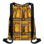 Sunset Ethnic African Tribal Print Drawstring Backpack