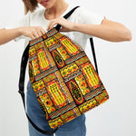 Sunset Ethnic African Tribal Print Drawstring Backpack