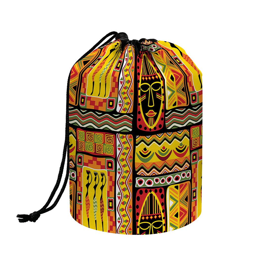 Sunset Ethnic African Tribal Print Drawstring Makeup Bag