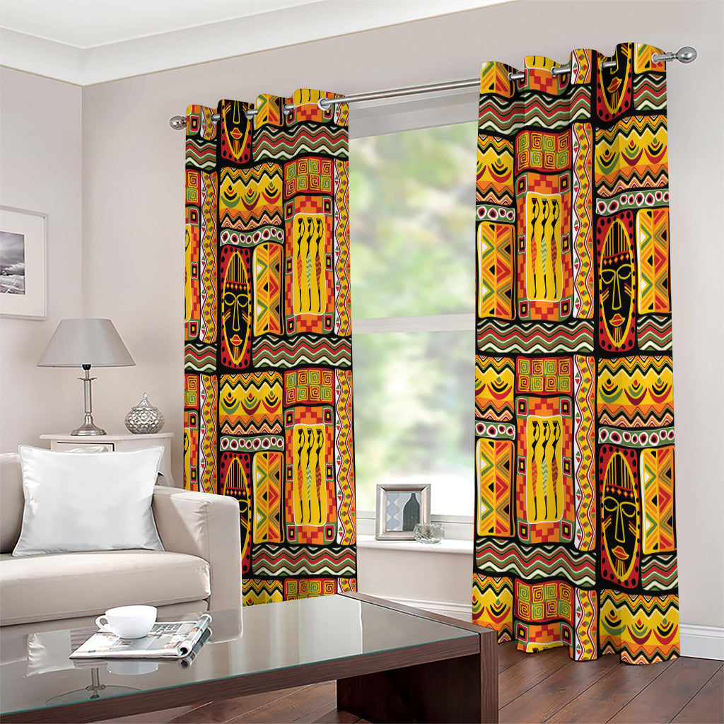 Sunset Ethnic African Tribal Print Extra Wide Grommet Curtains