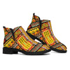 Sunset Ethnic African Tribal Print Flat Ankle Boots